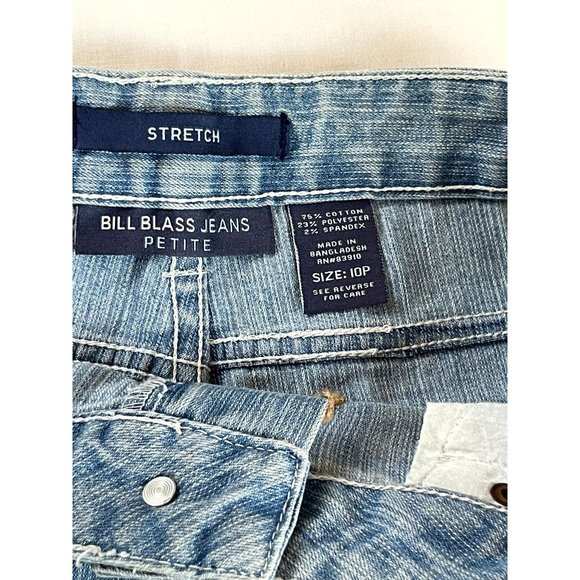 VTG Bill Blass Mens Bermuda Jeans Shorts Stretch Mid Rise Flat Front Blue SZ 10P - Picture 8 of 11